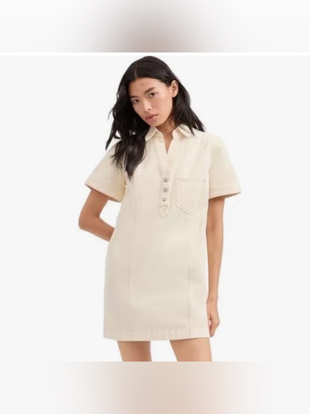 Veronica Beard Otto Polo Denim Mini Dress Womens 10 Khaki Cowgirl Western Y2K